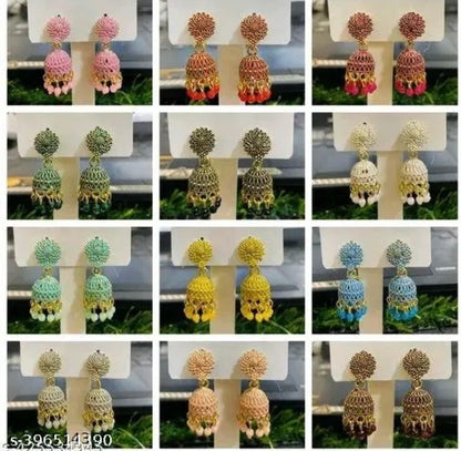 Earrings 12 Colour Pcs